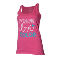 Peace Love Color Tank-Pink-XS