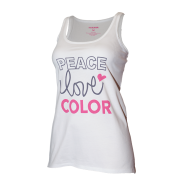 Peace Love Color Tank-White-XS