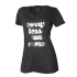 V Neck Worry Less Foil-Charcoal-Gray-XS