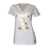 V Neck Worry Less Foil-White-XS